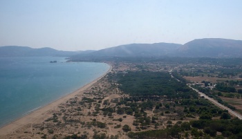 Postupne plaze Kalamaki, Laganas, ostruvek Agios Sostis